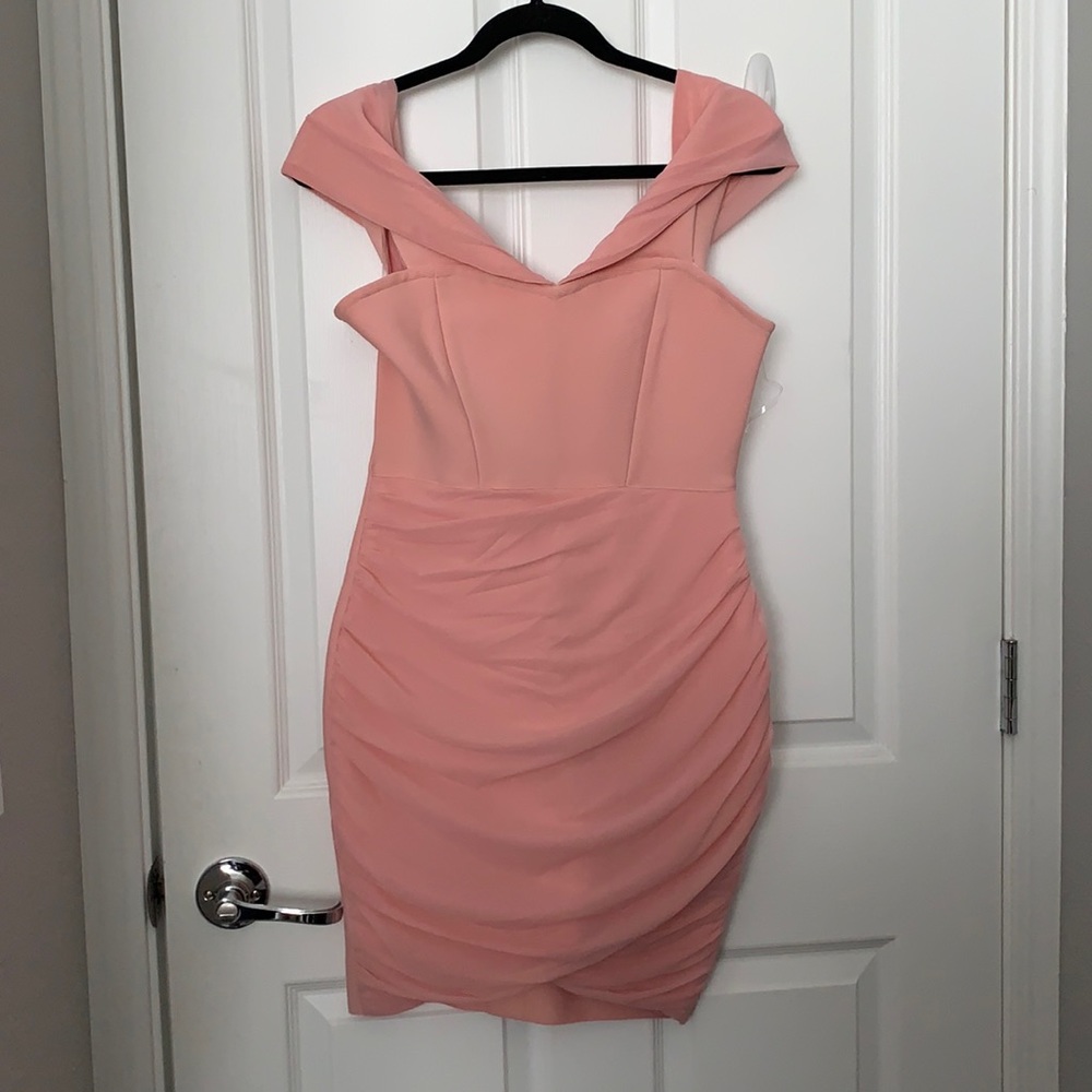SHEIN Off Shoulder Ruched Bandage Dress - Picture 7 of 12